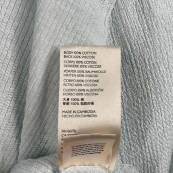 We The Free TT Special Tee Top Medium Ribbed High Low Raw Hem Blue Frayed Grunge - Picture 6 of 11